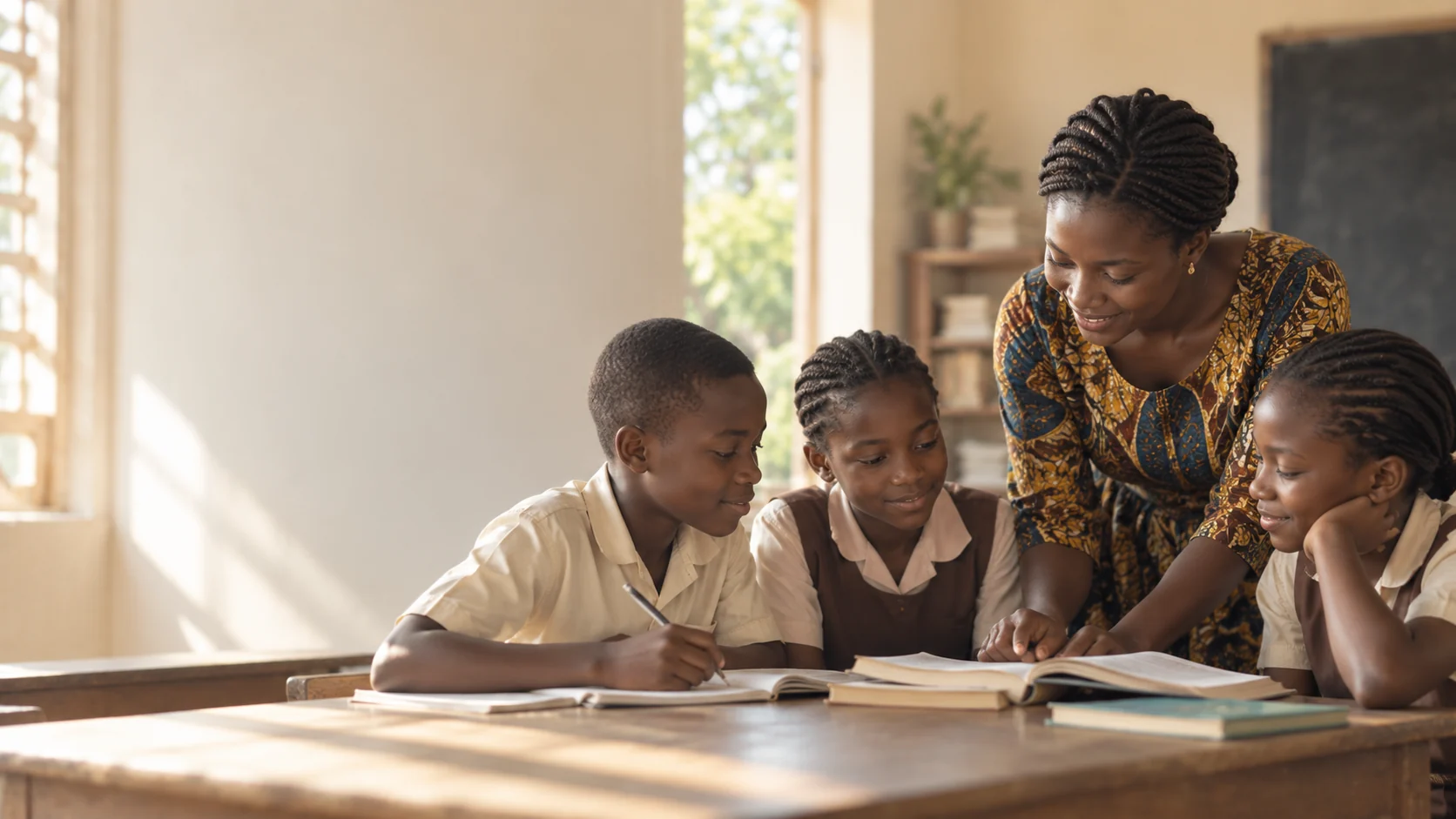 Unterrichtssituation in einem afrikanischen Klassenzimmer